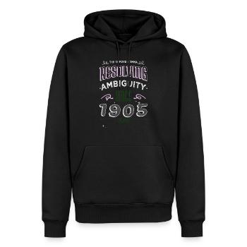 citation humour école écrire drôles dictons cadeau - Sweat à capuche Premium bio Homme - noir - Devant - Nico (187cm)