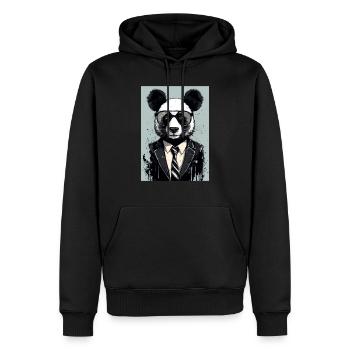 Panda Riesenpanda Smoking-Anzug - Männer Premium Bio Hoodie - Schwarz - Vorne - Nico (187cm)