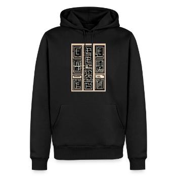 Mein Design - Männer Premium Bio Hoodie - Schwarz - Vorne - Nico (187cm)