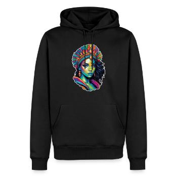Afro Frau - Schönheit - Männer Premium Bio Hoodie - Schwarz - Vorne - Nico (187cm)