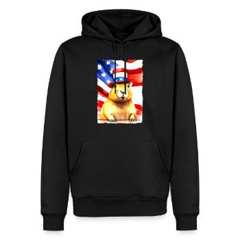 rongeur "Capybara Président" - Sweat à capuche Premium bio Homme - noir - Devant - Nico (187cm)