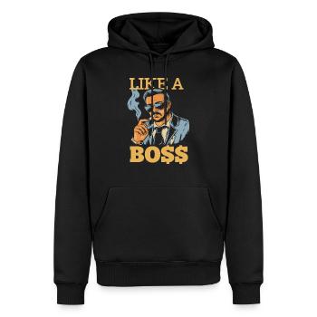 smoke design - Men’s Premium Organic Hoodie - black - Front - Nico (187cm)