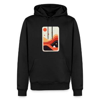 Minimalist abstract design - Men’s Premium Organic Hoodie - black - Front - Nico (187cm)