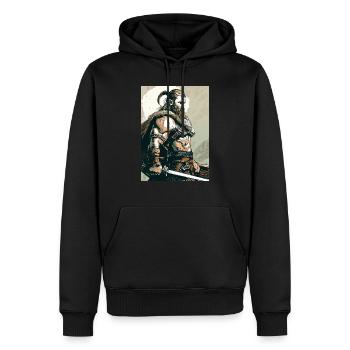 Wikinger 2 - Männer Premium Bio Hoodie - Schwarz - Vorne - Nico (187cm)