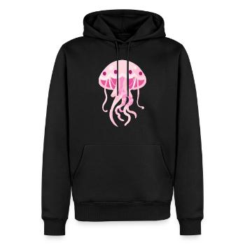 Pink Jellyfish - Men’s Premium Organic Hoodie - black - Front - Nico (187cm)
