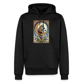 Waschbär - Männer Premium Bio Hoodie - Schwarz - Vorne - Nico (187cm)
