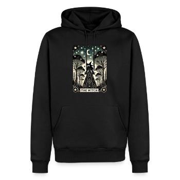 La sorcière - Sweat à capuche Premium bio Homme - noir - Devant - Nico (187cm)