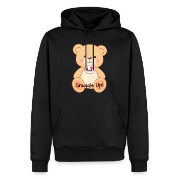 Adorable Teddy Bear Gift Idea: I Love Mom Heart - Men’s Premium Organic Hoodie - black - Front - Nico (187cm)