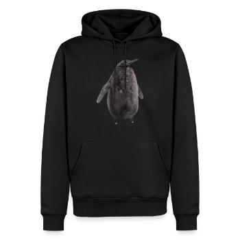Pesto, der Pinguin, posiert für ein Foto - Männer Premium Bio Hoodie - Schwarz - Vorne - Nico (187cm)