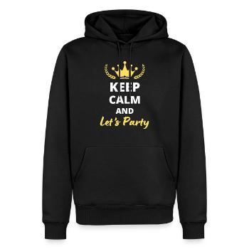 Keep Calm and Let’s Party - Fun Celebration Design - Sweat à capuche Premium bio Homme - noir - Devant - Nico (187cm)