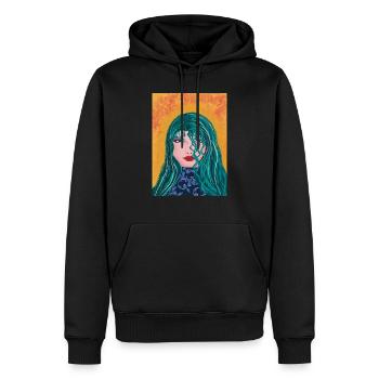 Celestia - Männer Premium Bio Hoodie - Schwarz - Vorne - Nico (187cm)