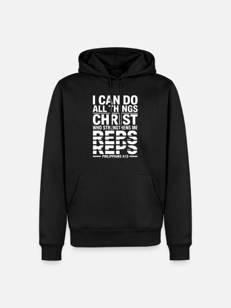 Inspiration chrétienne Philippiens 4:13 - Sweat à capuche Premium bio Homme - noir