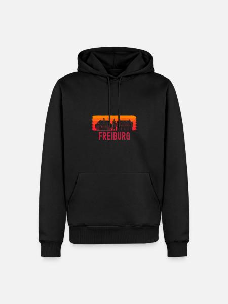 Freiburg Bayern Skyline - Männer Premium Bio Hoodie - Schwarz
