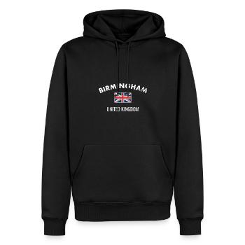 Birmingham Großbritannien Vintage Britische Flagge - Männer Premium Bio Hoodie - Schwarz - Vorne - Nico (187cm)