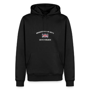 Brighton And Hove Royaume-Uni Vintage Drapeau Brite - Sweat à capuche Premium bio Homme - noir - Devant - Nico (187cm)