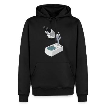 Mikroskop - Männer Premium Bio Hoodie - Schwarz - Vorne - Nico (187cm)