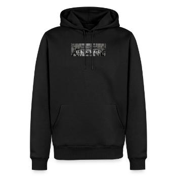 Hustle - Männer Premium Bio Hoodie - Schwarz - Vorne - Nico (187cm)