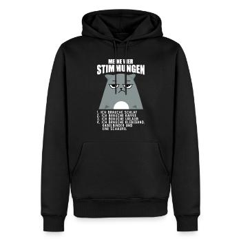 Lustige Katze Stimmung Kaffee Büro Geschenk Fun - Männer Premium Bio Hoodie - Schwarz - Vorne - Nico (187cm)