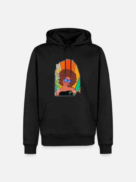 RESPECT - Black Woman - Retro - Men’s Premium Organic Hoodie - black