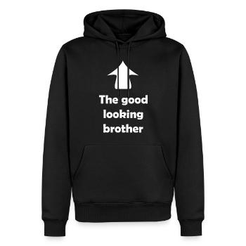 Le beau frère - Sweat à capuche Premium bio Homme - noir - Devant - Nico (187cm)