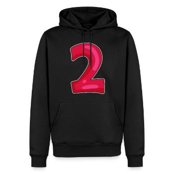 two - Men’s Premium Organic Hoodie - black - Front - Nico (187cm)