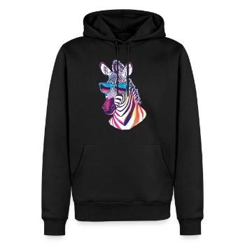 Zèbre - Sweat à capuche Premium bio Homme - noir - Devant - Nico (187cm)