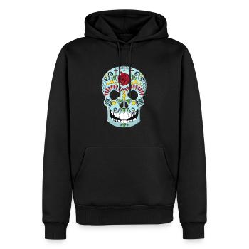 MEXIKANISCHER TOTENKOPF - Männer Premium Bio Hoodie - Schwarz - Vorne - Nico (187cm)