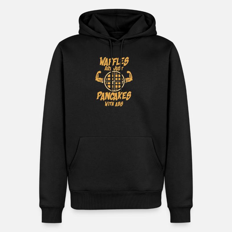 Gaufres abs crêpes muscles cadeau - Sweat à capuche Premium bio Homme - noir