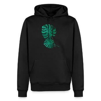 Monstera Palmen Blatt - Männer Premium Bio Hoodie - Schwarz - Vorne - Nico (187cm)