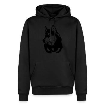 siberianhusky1 - Sweat à capuche Premium bio Homme - noir - Devant - Nico (187cm)