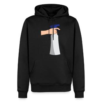 Nettoyage Nettoyage Nettoyage dame balai wischmop74 - Sweat à capuche Premium bio Homme - noir - Devant - Nico (187cm)