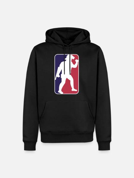 Riot Blue/Red - Männer Premium Bio Hoodie - Schwarz