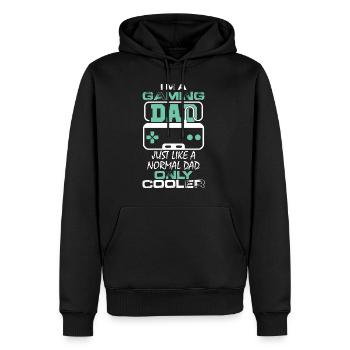 Gamer - Jeux - Joueur - Cadeau - Papa - Père - Sweat à capuche Premium bio Homme - noir - Devant - Nico (187cm)