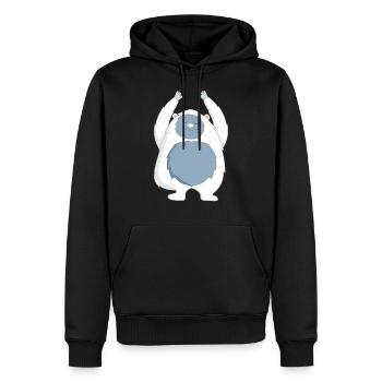 Yeti - Männer Premium Bio Hoodie - Schwarz - Vorne - Nico (187cm)