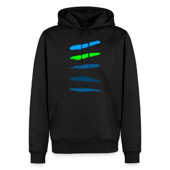 Stripes - Männer Premium Bio Hoodie - Schwarz - Vorne - Nico (187cm)