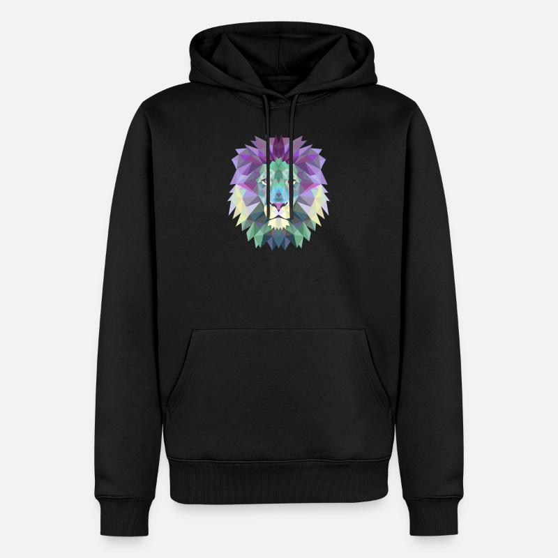 POLYGONE DE LION - Sweat à capuche Premium bio Homme - noir