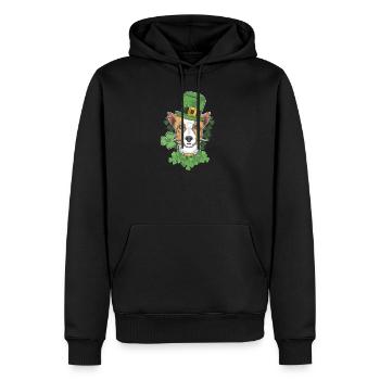 Chien irlandais | Chien doux St Patrick - Sweat à capuche Premium bio Homme - noir - Devant - Nico (187cm)