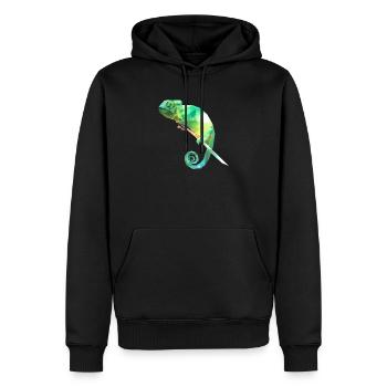 caméléon - Sweat à capuche Premium bio Homme - noir - Devant - Nico (187cm)