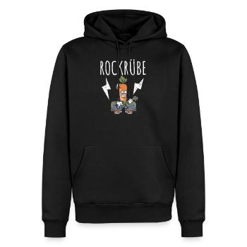 ROCK RÜBE Karotte Gitarre Retro Vintage - Sweat à capuche Premium bio Homme - noir - Devant - Nico (187cm)