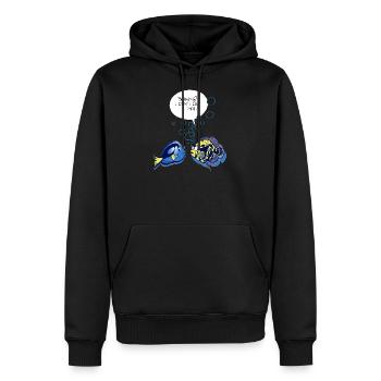Poisson soufflant - Sweat à capuche Premium bio Homme - noir - Devant - Nico (187cm)