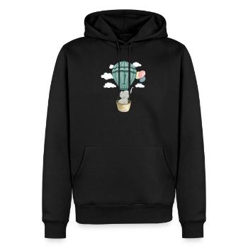 Bébé Éléphant 1 anniversaire - Sweat à capuche Premium bio Homme - noir - Devant - Nico (187cm)