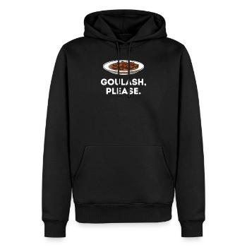 Goulash Please Funny Meat And Vegetables Lover - Men’s Premium Organic Hoodie - black - Front - Nico (187cm)