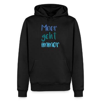 Sea always goes - Men’s Premium Organic Hoodie - black - Front - Nico (187cm)