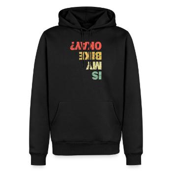 Est-ce que mon vélo va bien? - Sweat à capuche Premium bio Homme - noir - Devant - Nico (187cm)