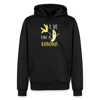 Leben wie eine Banane - Männer Premium Bio Hoodie - Schwarz - Vorne - Nico (187cm)