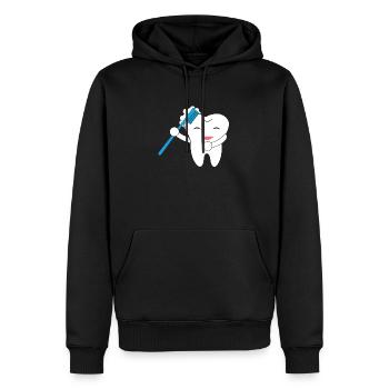 Zahn Zahnseide machen Tanz - Männer Premium Bio Hoodie - Schwarz - Vorne - Nico (187cm)
