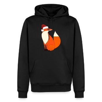 Christmas Xmas Fox Foxy Santa Clause - Men’s Premium Organic Hoodie - black - Front - Nico (187cm)