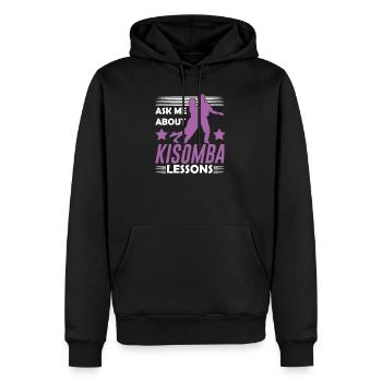 Fragen Sie mich nach Kizomba-Unterricht - Männer Premium Bio Hoodie - Schwarz - Vorne - Nico (187cm)