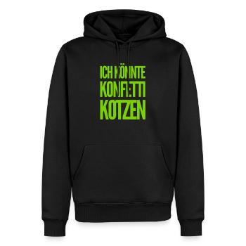 Fasching aus dem Mund - Männer Premium Bio Hoodie - Schwarz - Vorne - Nico (187cm)