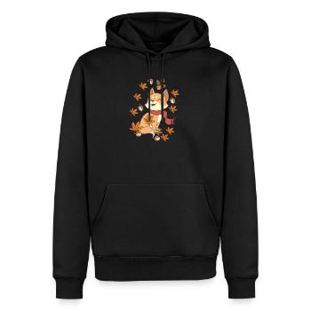 Ahorn Katzenblatt Herbst Hallo Herbst - Männer Premium Bio Hoodie - Schwarz - Vorne - Nico (187cm)